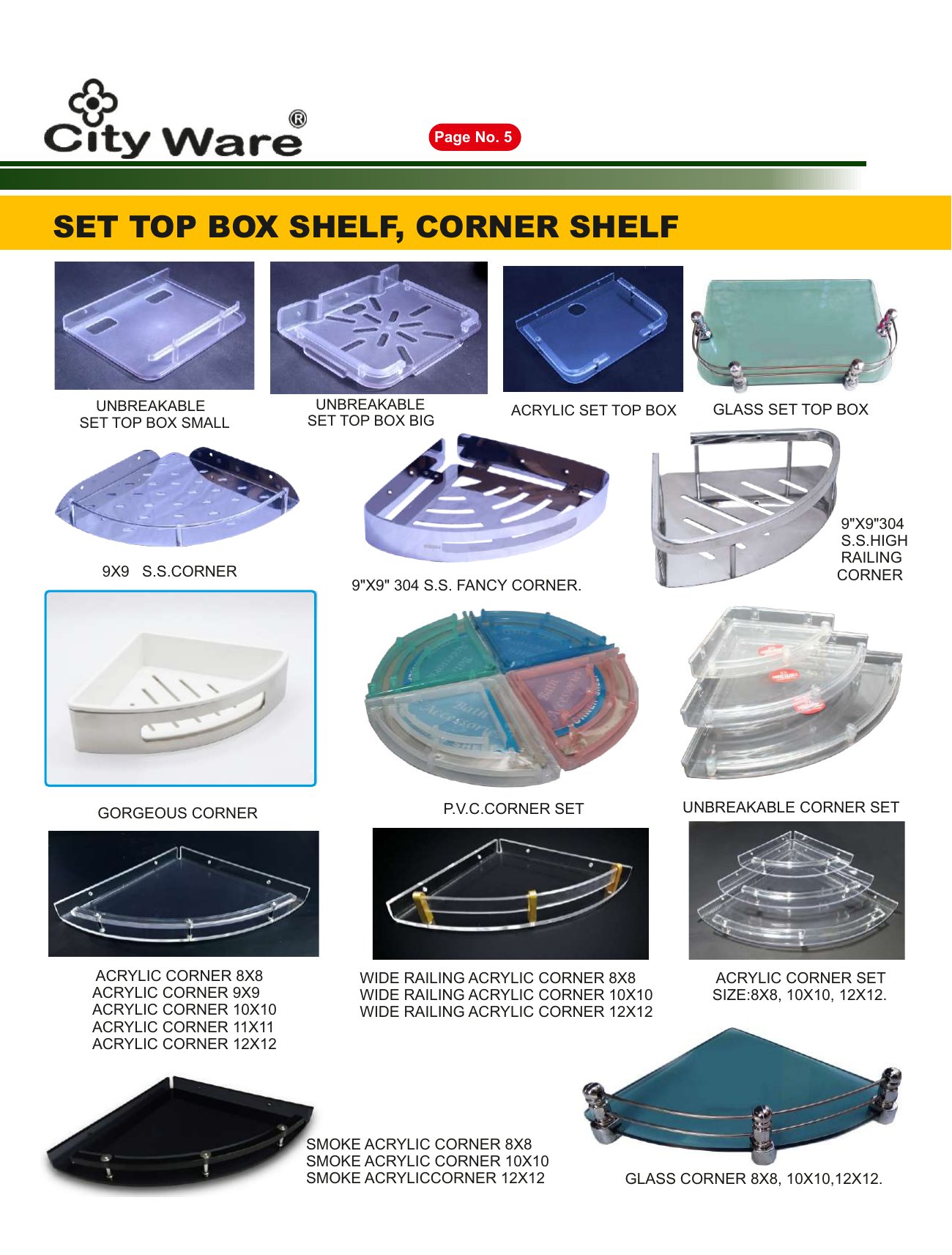 Set Top Box Shelf, Corner Shelf