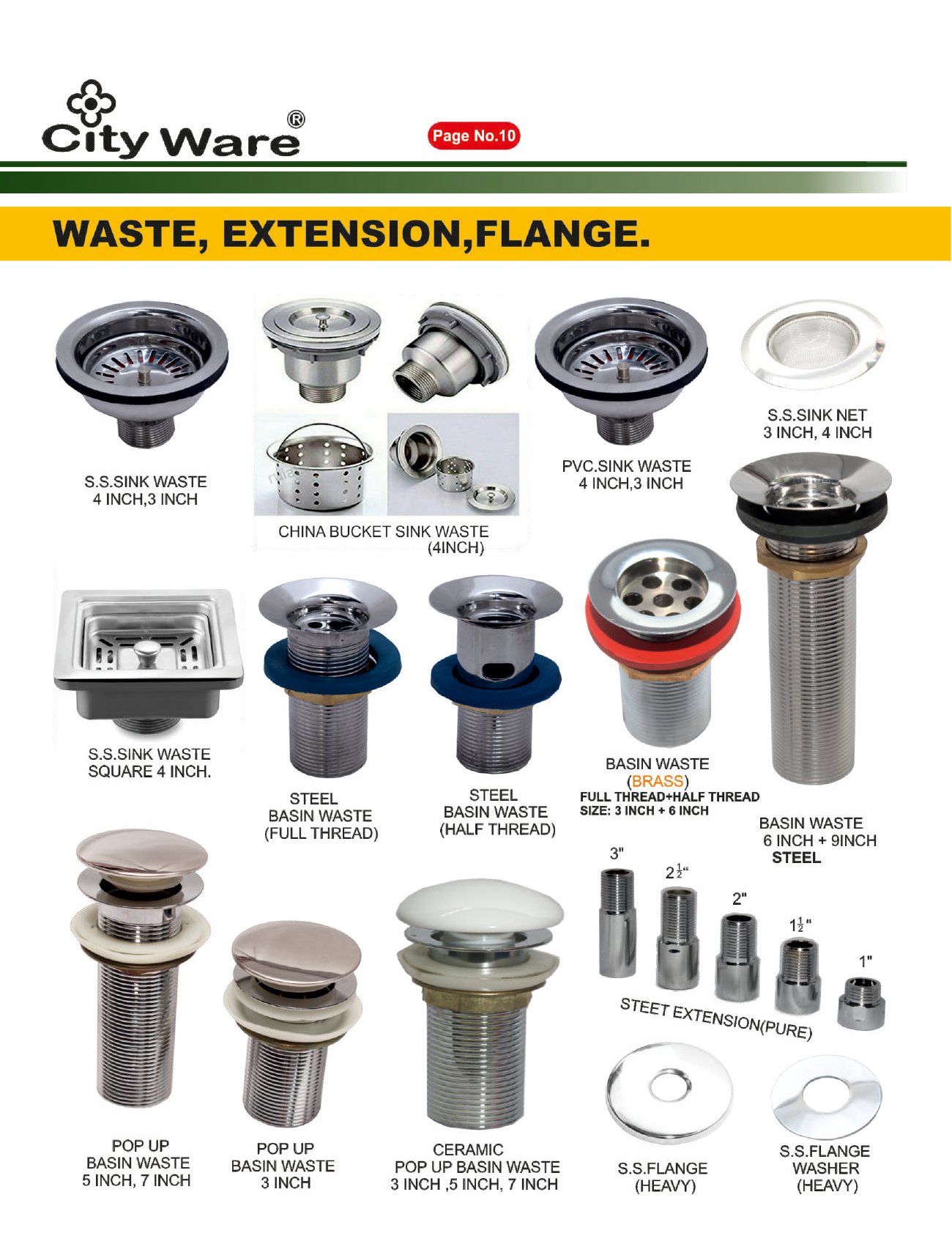 Waste, Extension, Flange